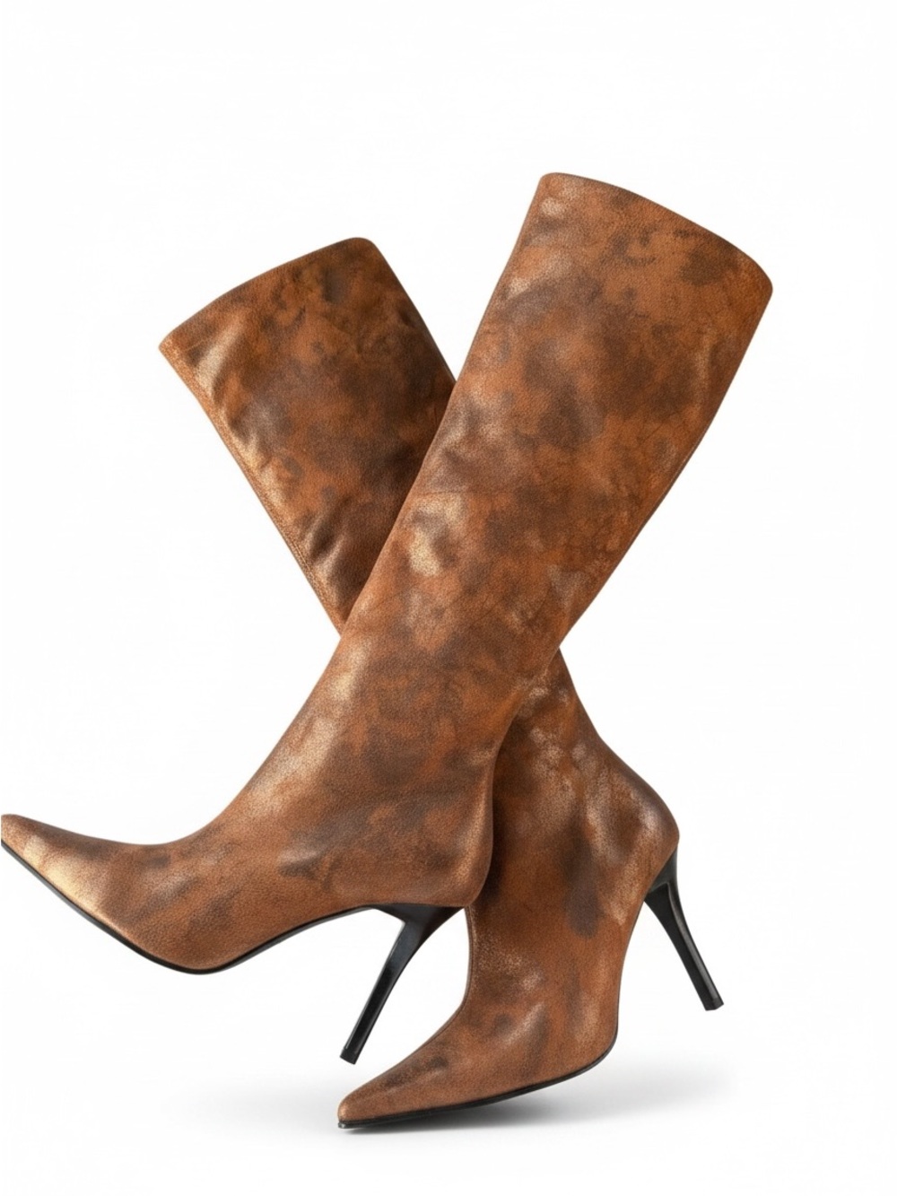 Vtg WILD PAIR Women's Metallic Brown/Bronze Knee-High Boots - Picture 10 of 10